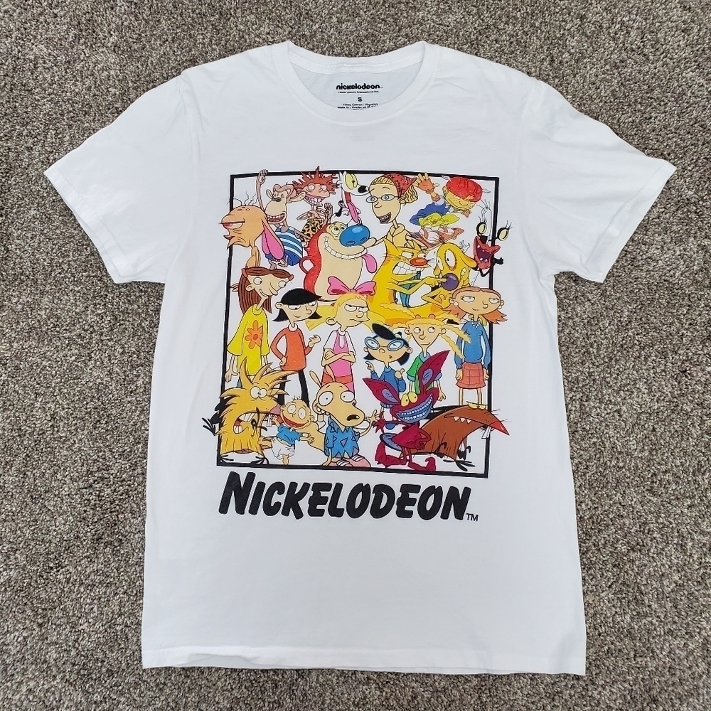 Nickelodeon Womens 90s Cartoons White Short Sleeve Graphic T-Shirt Size Small